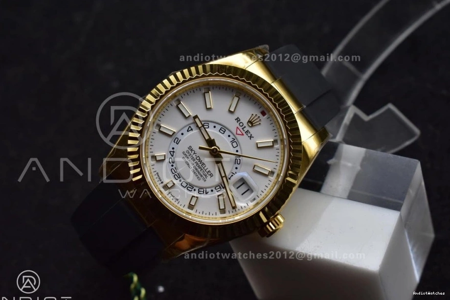 1100 1:1 YG Functional Best on A23J Strap 336238 Oysterflex White (Gain Sky-Dweller ZF Edition Dial Weight) 0106